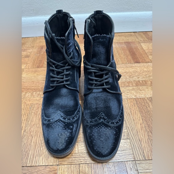 John Varvatos Fleetwood Blue Velvet Rugged Boots Size 7 Made In Italy New $798